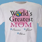 Personalized World's Greatest Mom T-shirt